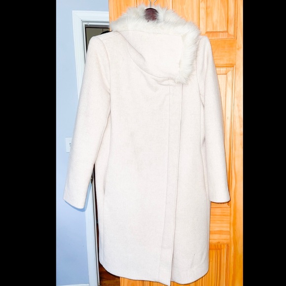 Cream wool coat with faux fur SZ L Club Monaco - Picture 4 of 7